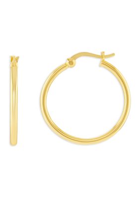 Belk Sterling Silver Sterling Silver polished Hoop Earrings, Gold