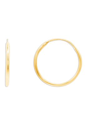 Belk Sterling Silver Polished Endless Hoop Earrings in Sterling Silver, Gold