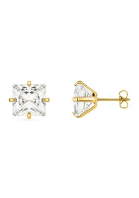 Belk Silverworks Sterling Silver Cushion Cubic Zirconia Stud Earrings