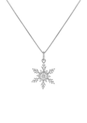 STERLING SILVER SNOWFLAKE CHARM PENDANT WITH CUBIC ZIRCONIAS - Howard's  Jewelry Center