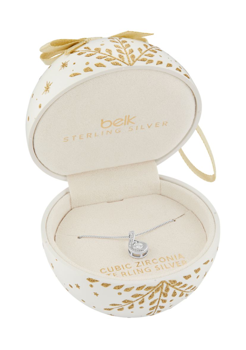 Sterling Silver Pave Round CZ Infinity Pendant Necklace