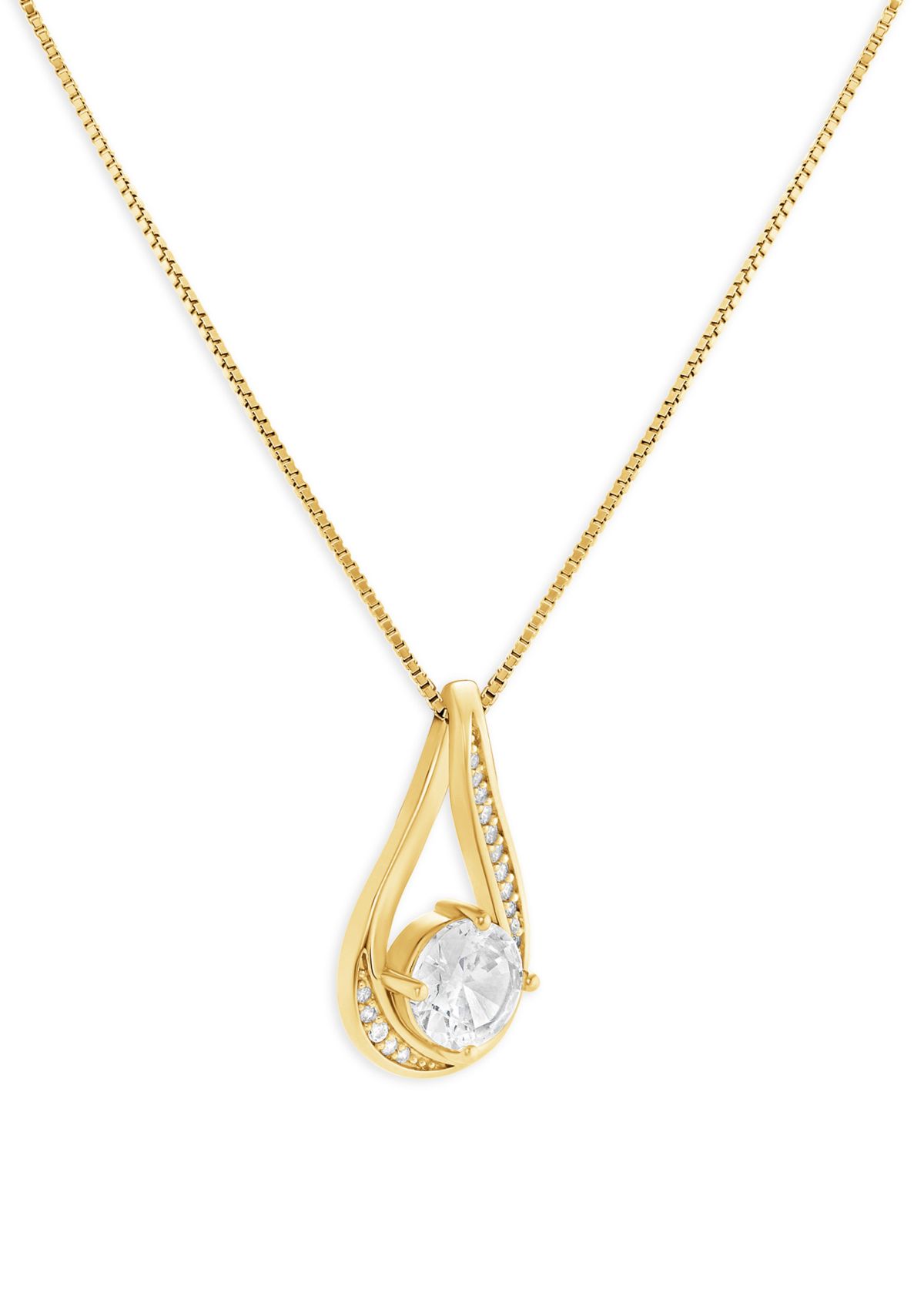 Sterling Silver Cubic Zirconia Infinity Pendant Necklace