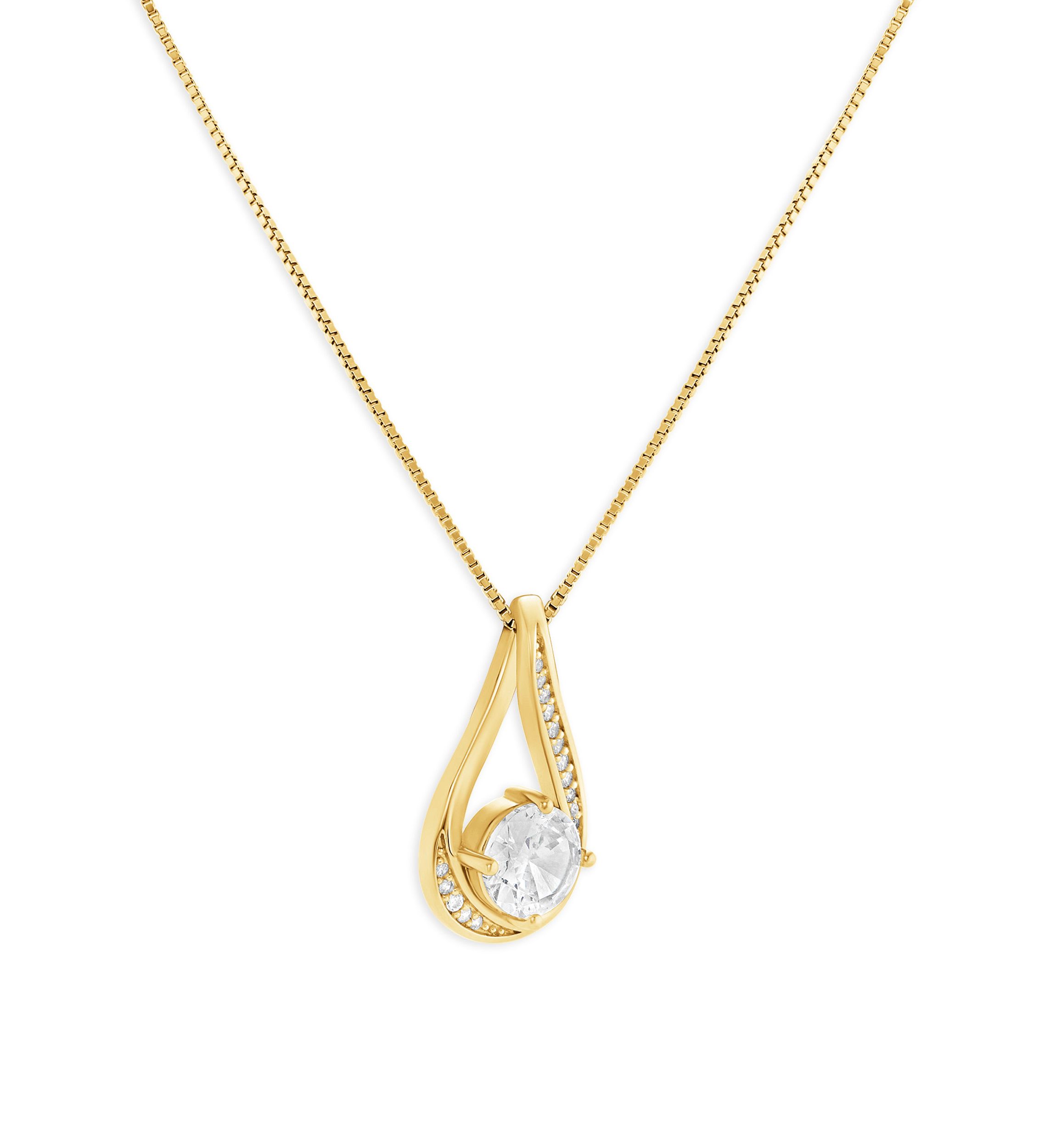 Sterling Silver Cubic Zirconia Infinity Pendant Necklace