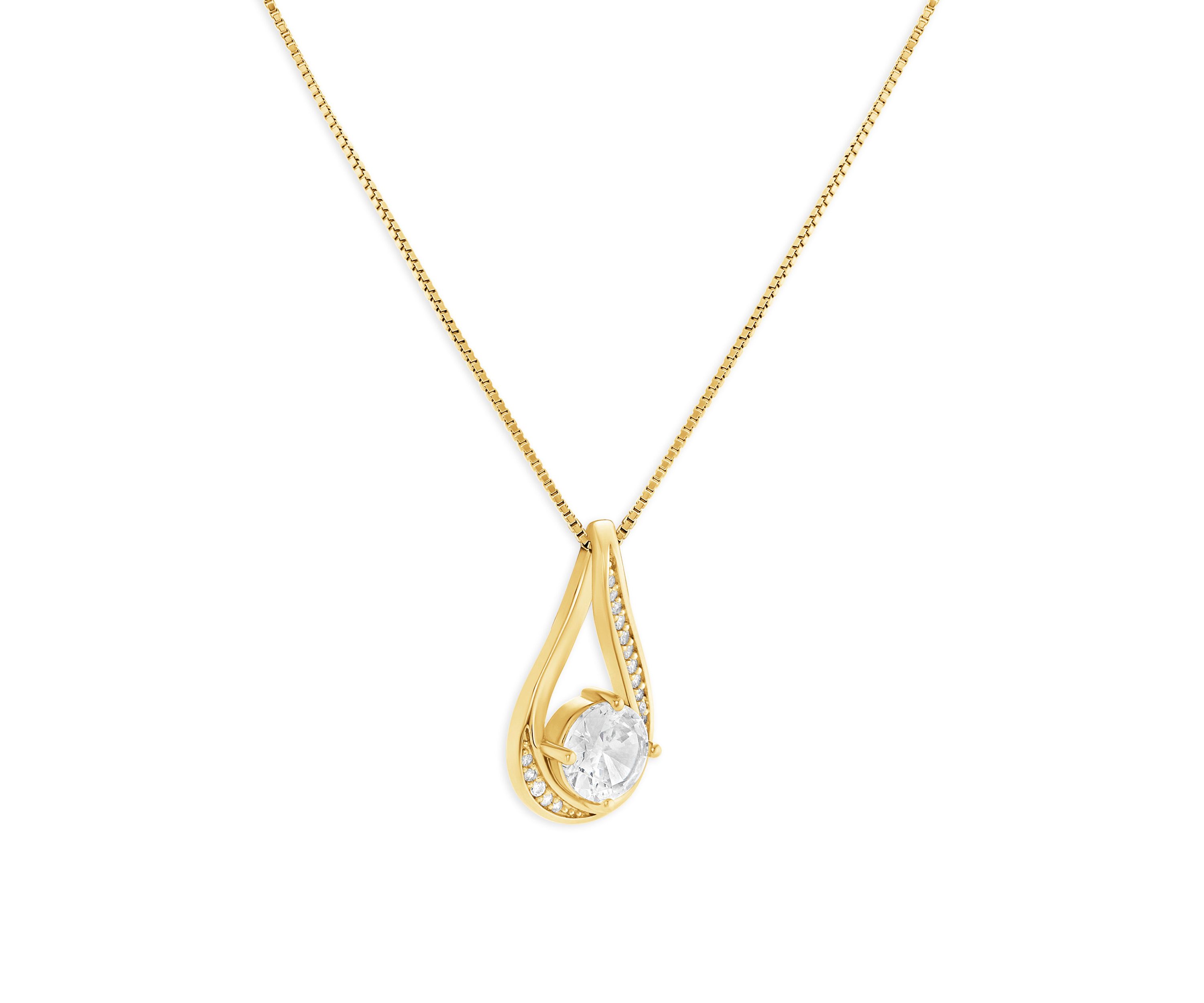 Sterling Silver Cubic Zirconia Infinity Pendant Necklace