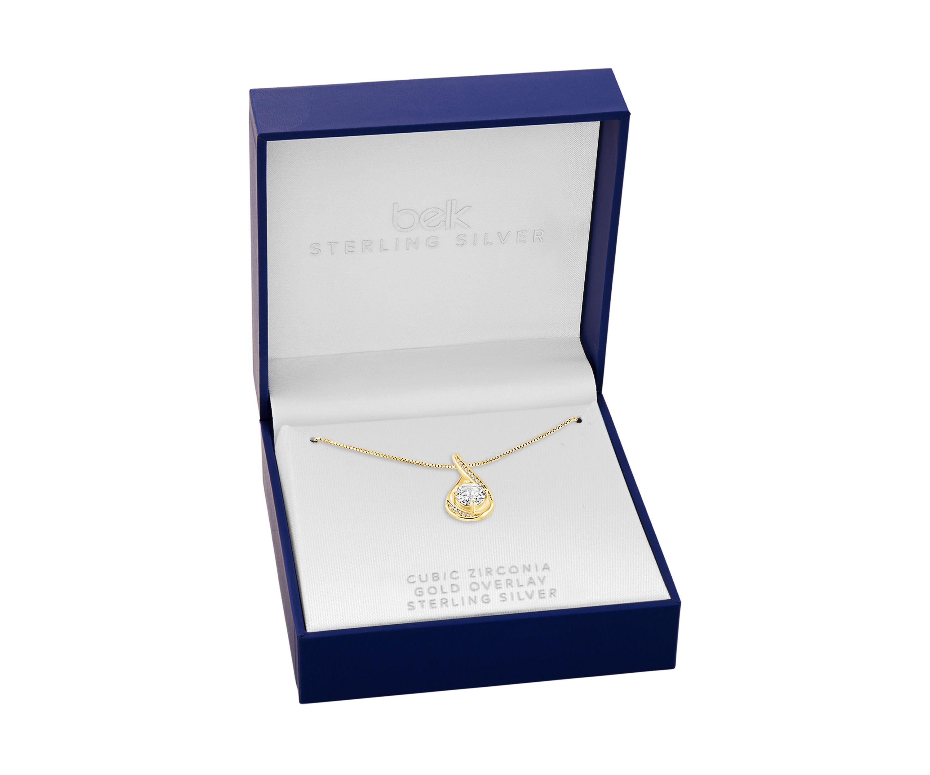 Sterling Silver Cubic Zirconia Infinity Pendant Necklace
