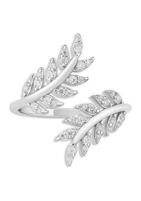 Sterling Silver Double Leaves Ring