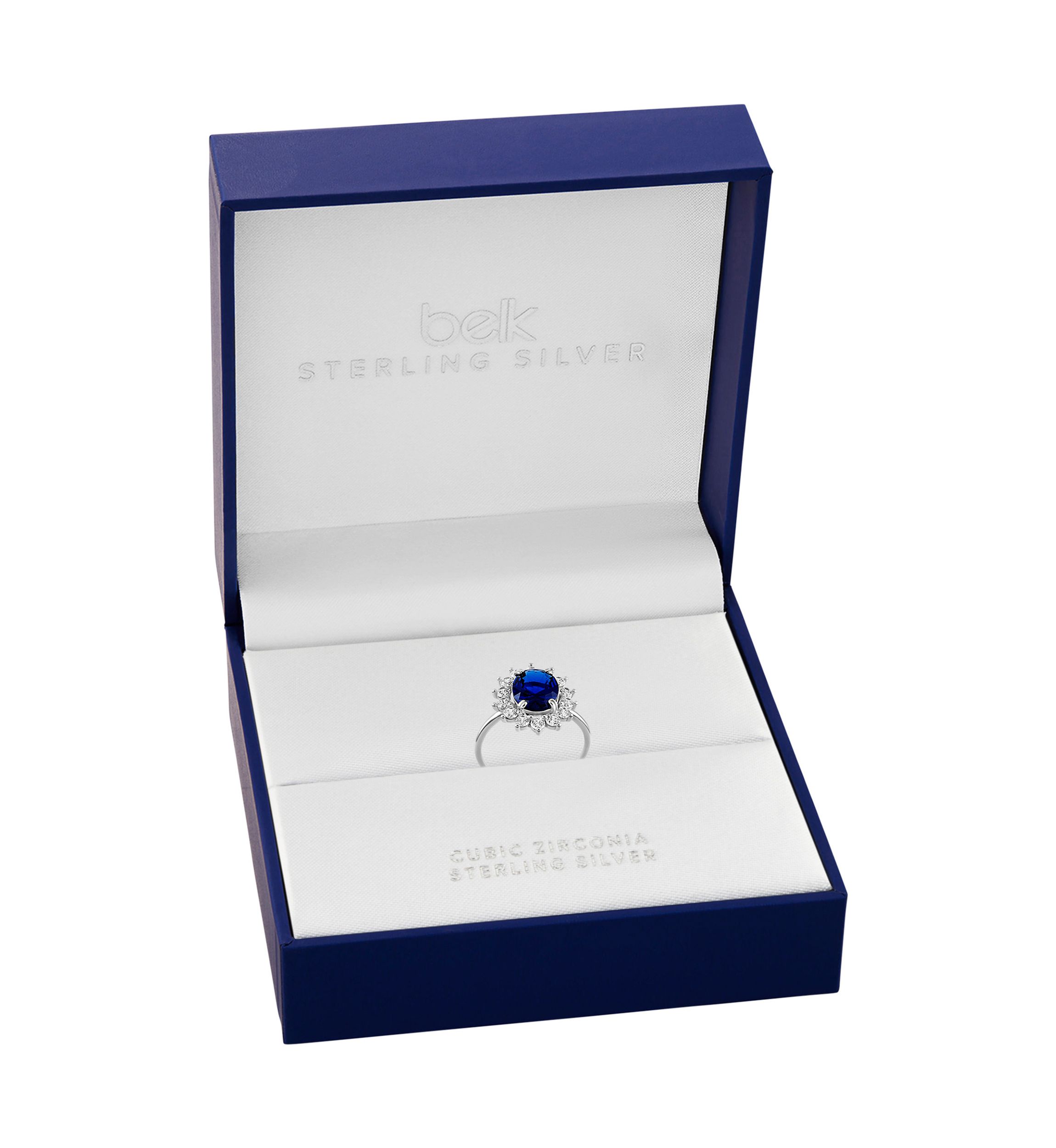 Sterling Silver Oval Sapphire Spinel Cubic Zirconia Flower Ring