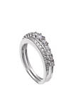 Simply Sterling Silver Cubic Zirconia Wedding Band Set