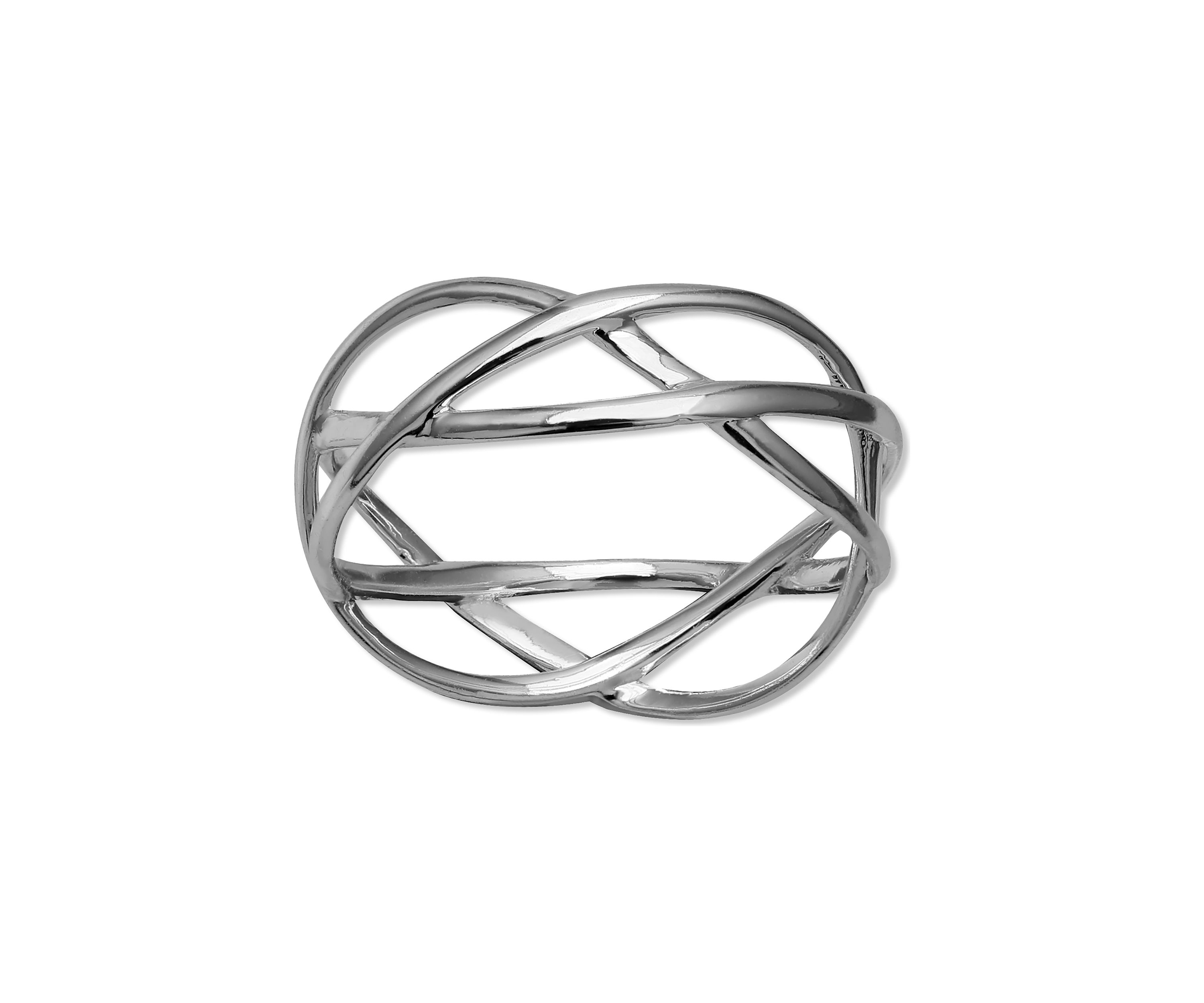 Polished Crossover Band Ring