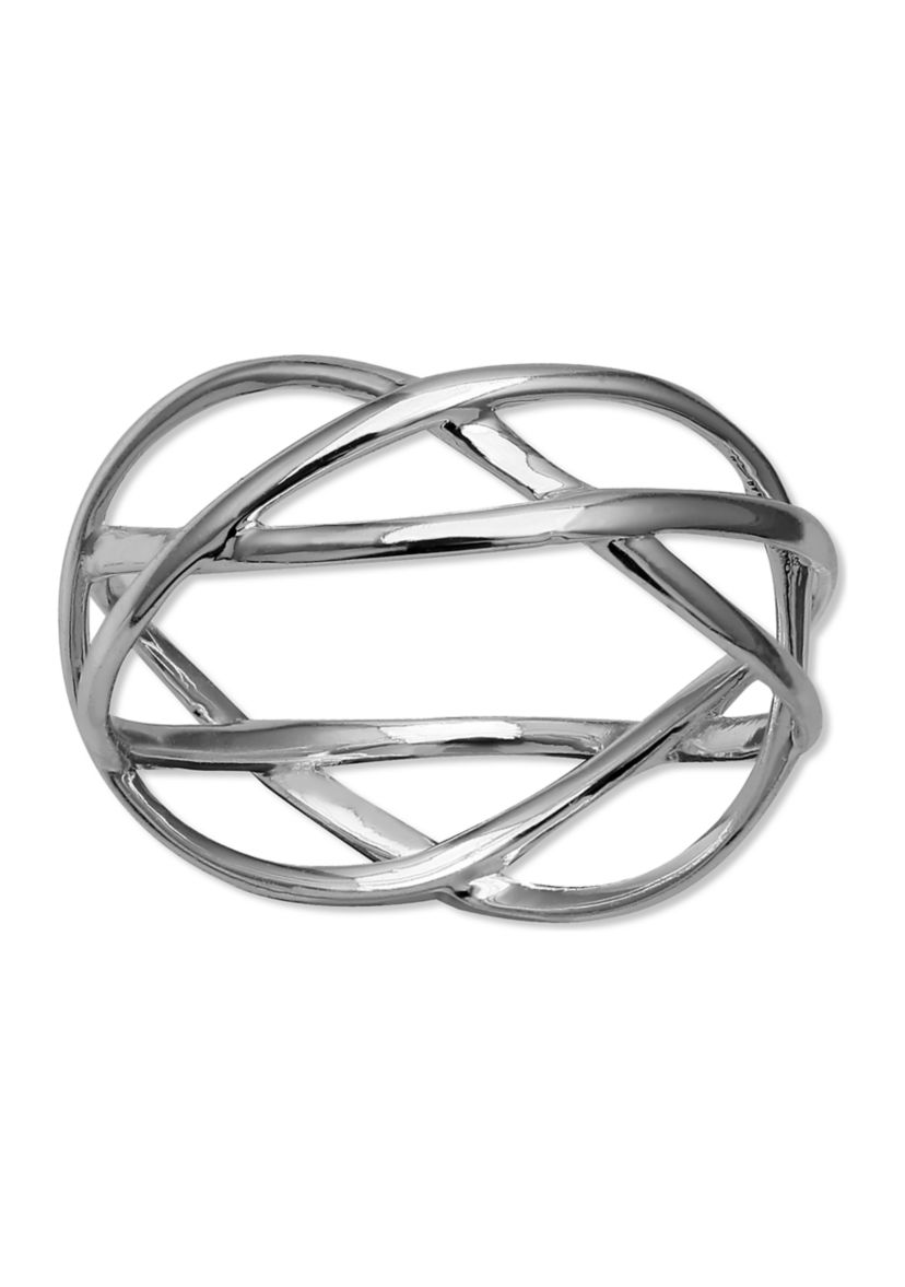 Polished Crossover Band Ring