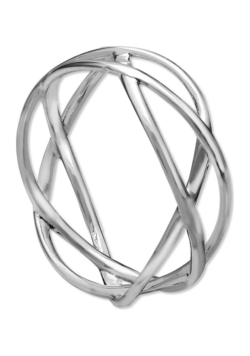 Polished Crossover Band Ring