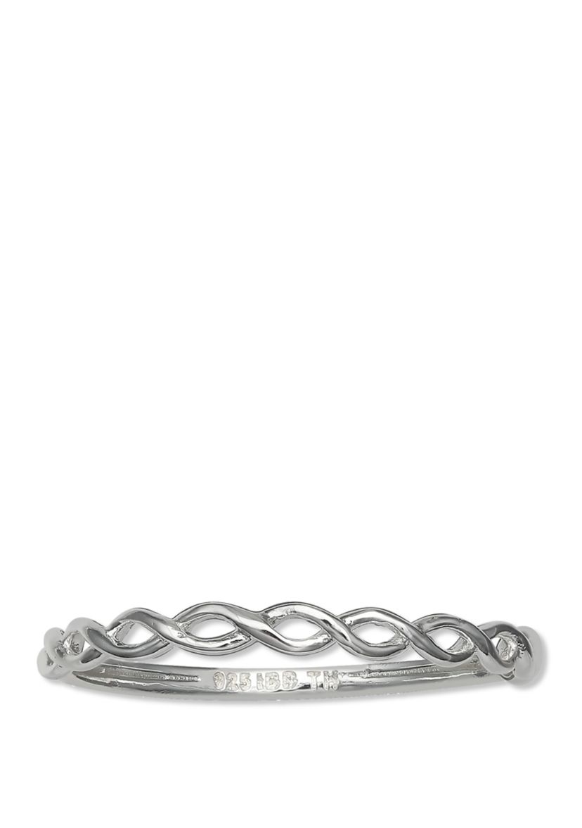 Polished Braided Sterling Silver Ring 