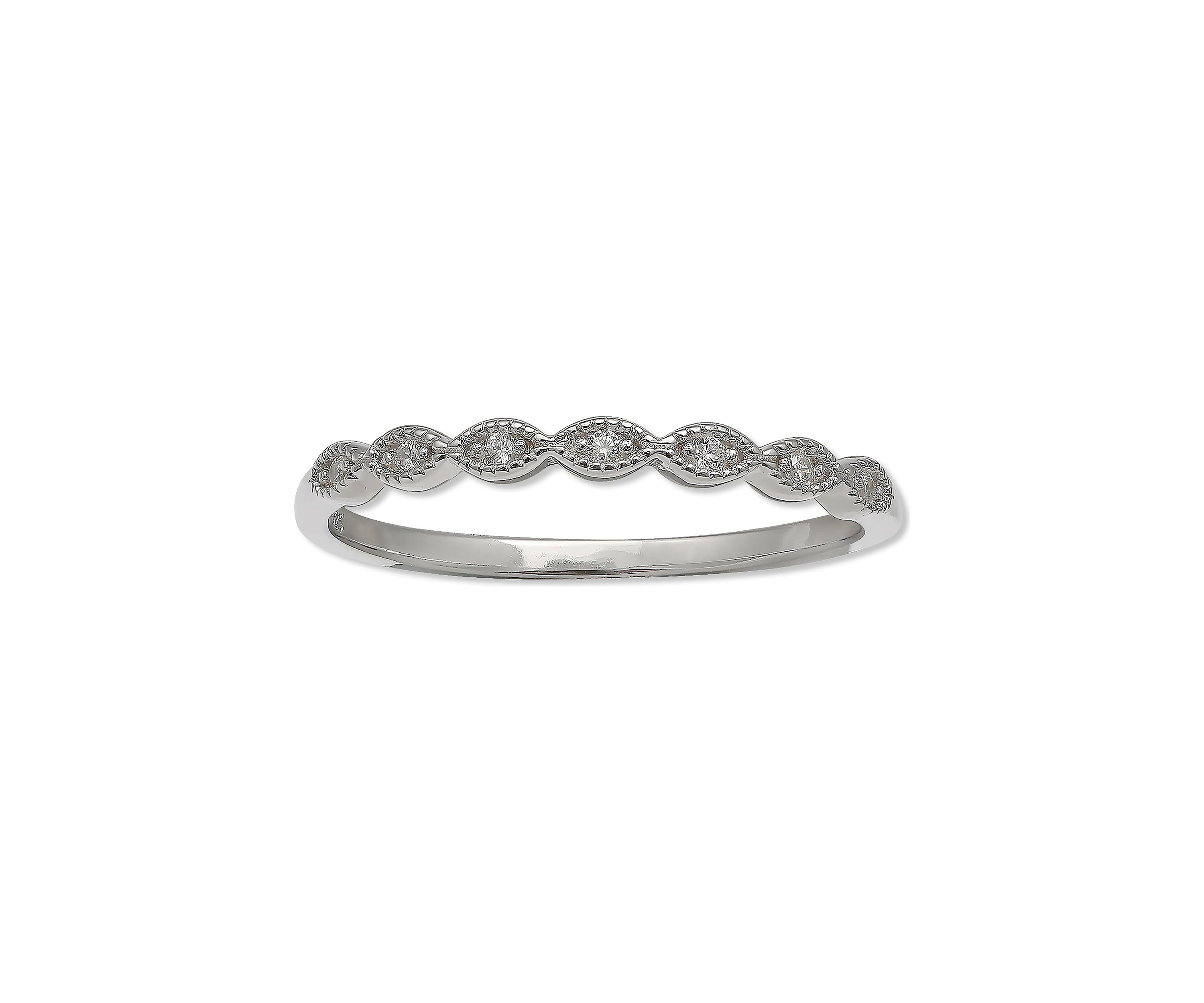  1/10 ct. t.w. Cubic Zirconia Scalloped Band Ring