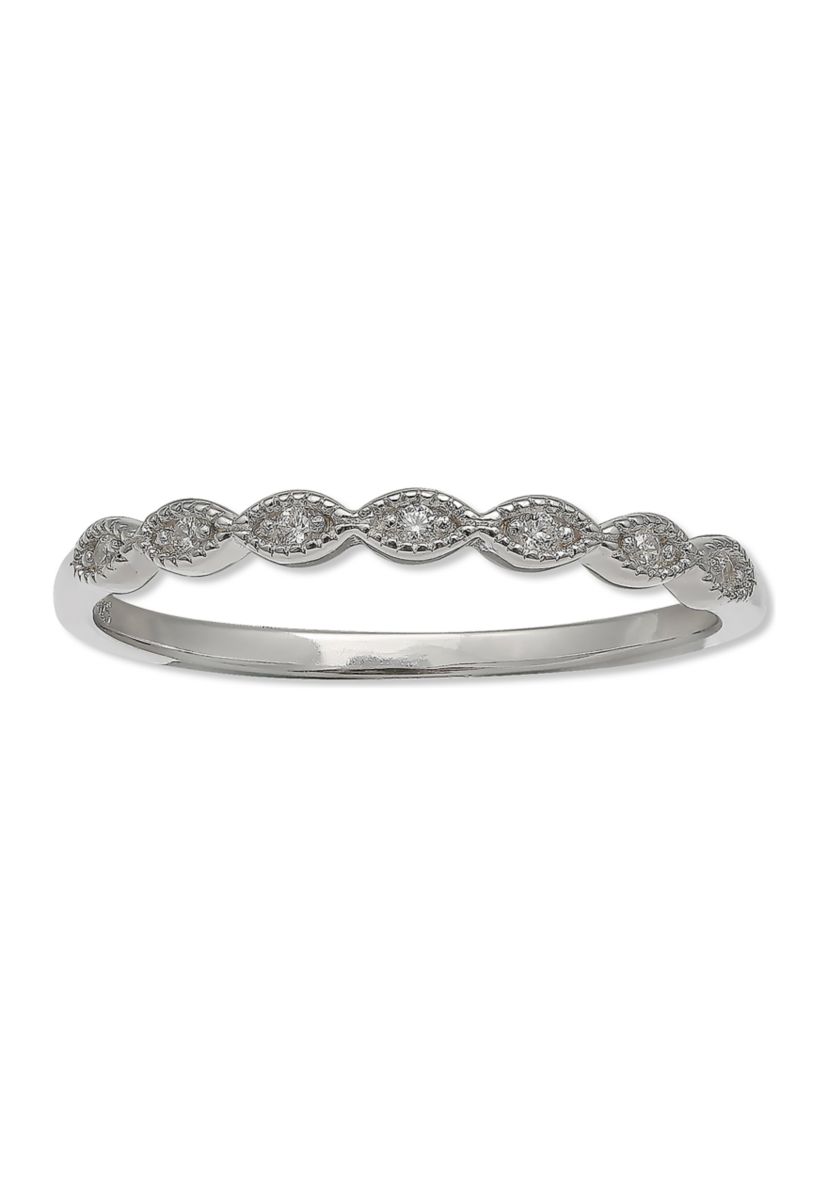  1/10 ct. t.w. Cubic Zirconia Scalloped Band Ring