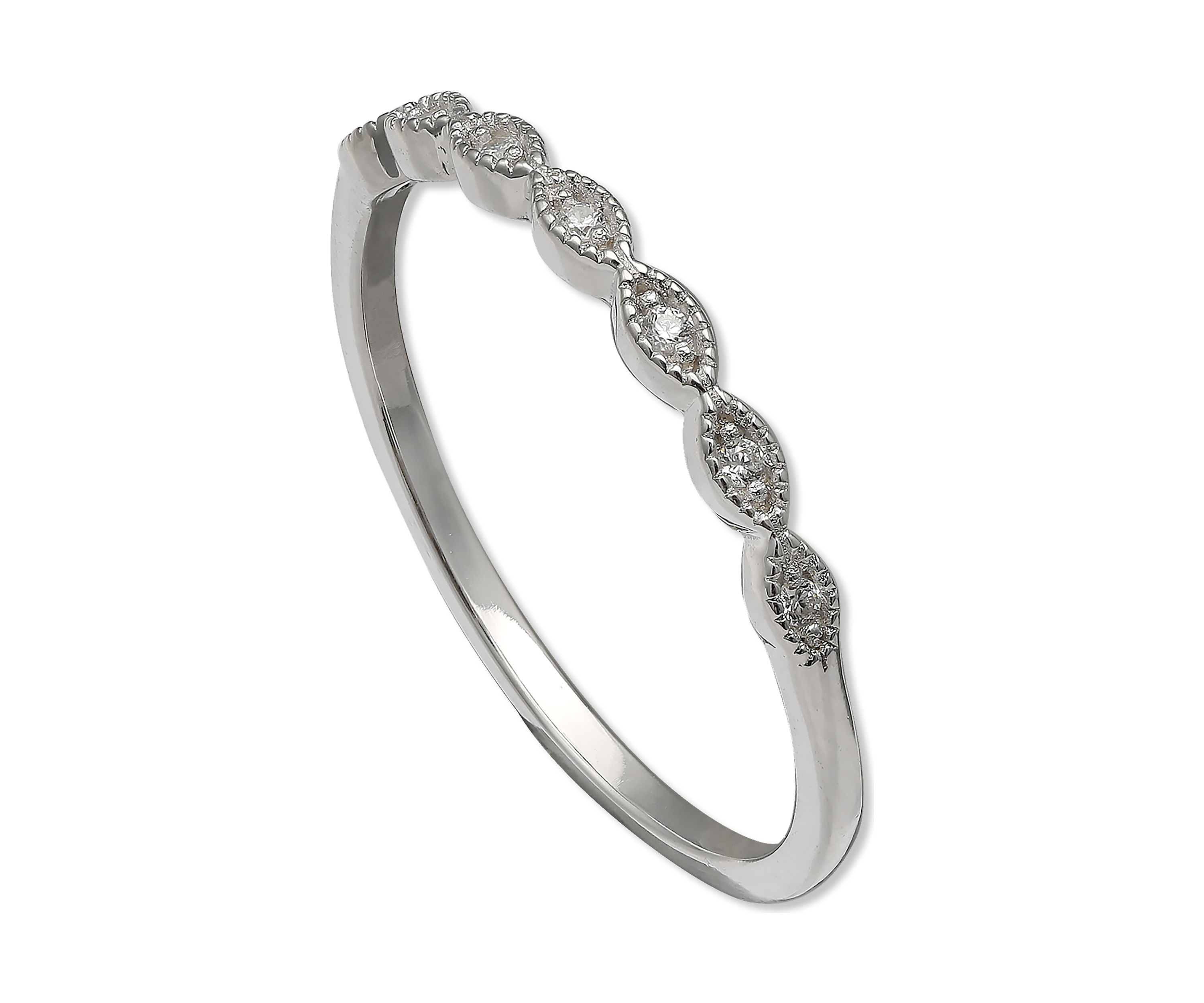 1/10 ct. t.w. Cubic Zirconia Scalloped Band Ring