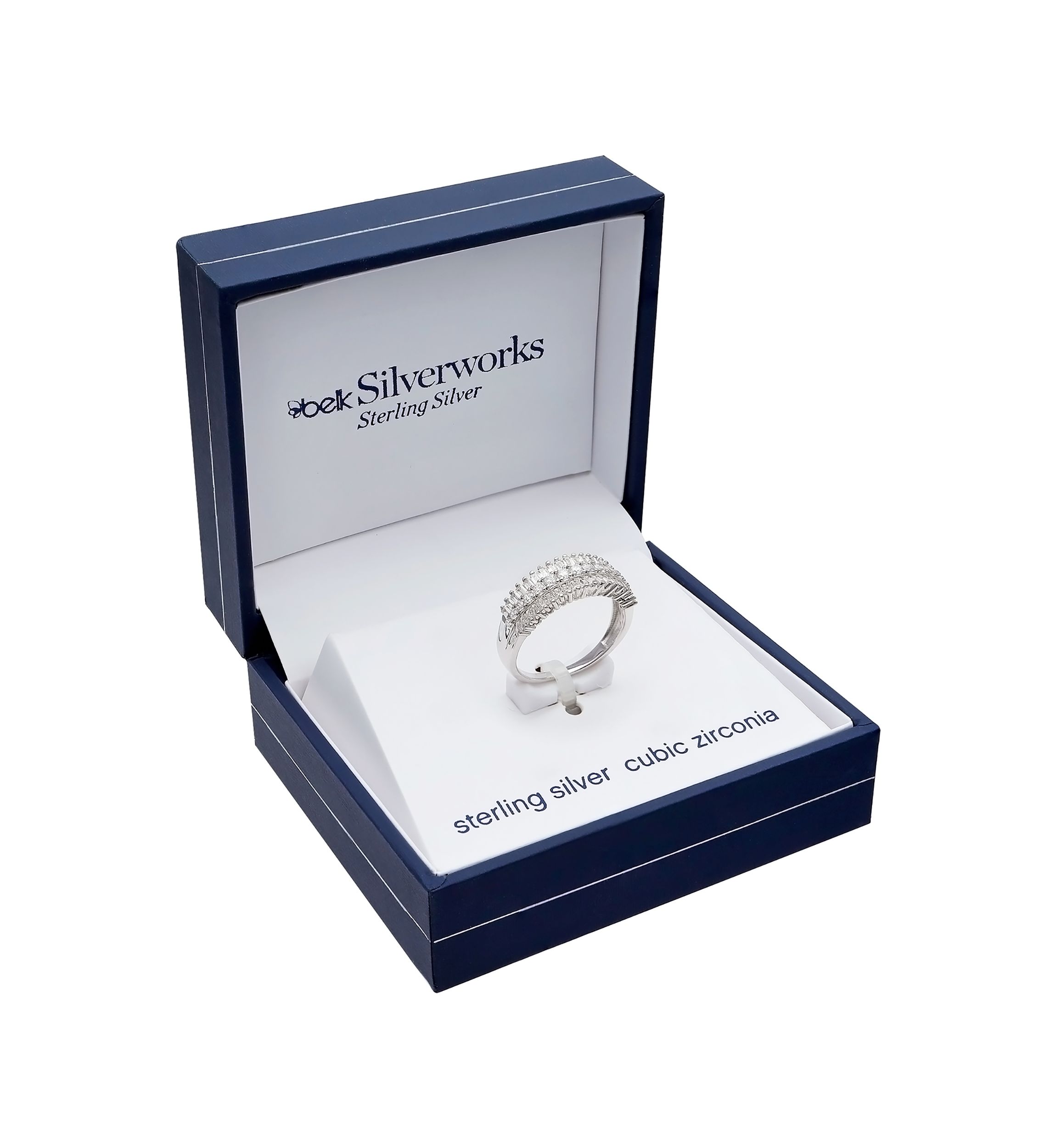 1.07 ct. t.w. Cubic Zirconia Triple Row Ring  in Sterling Silver