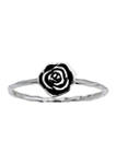 Polished Oxidized Rose Twisted Band in Sterling Silver