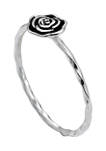 Polished Oxidized Rose Twisted Band in Sterling Silver