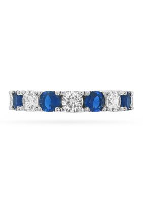 Belk Silverworks Fine Plated Stone Clear Cubic Zirconia Band Ring, Blue, 9