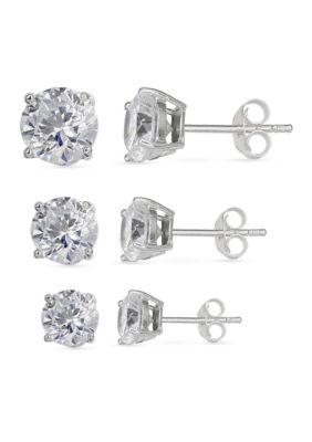 Sterling Silver Stud Earring Set