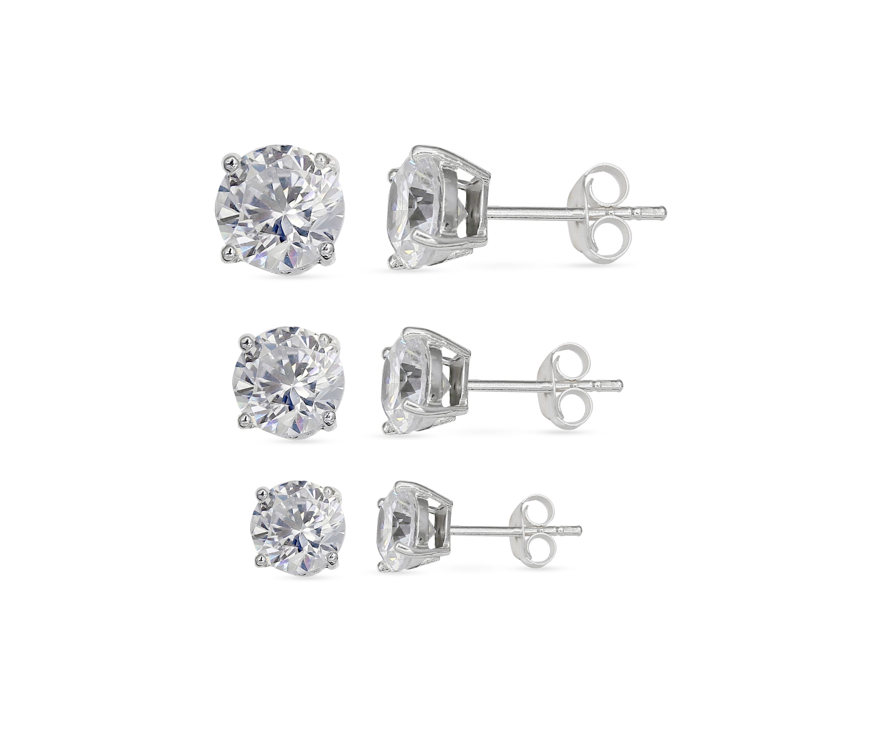Sterling Silver Stud Earring Set