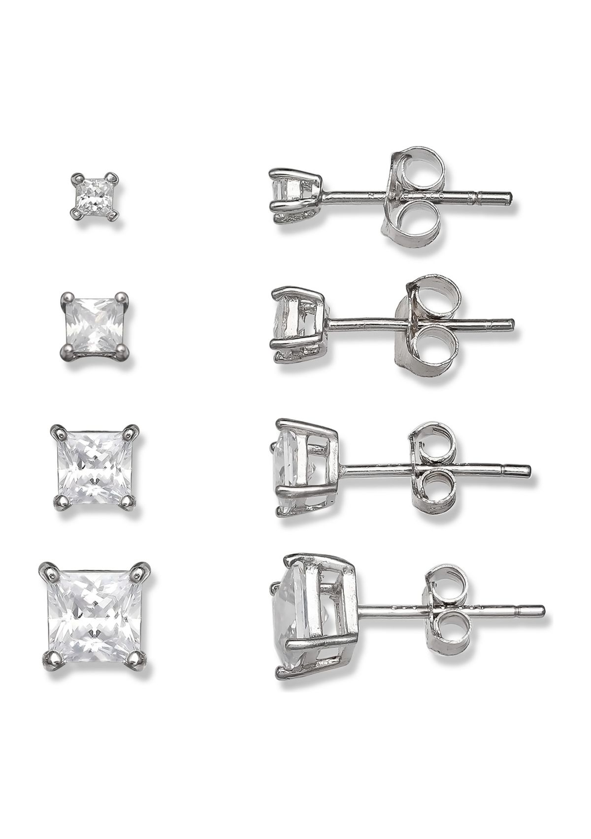 Set of 4 2.68 ct. t.w. Cubic Zirconia Stud Earrings