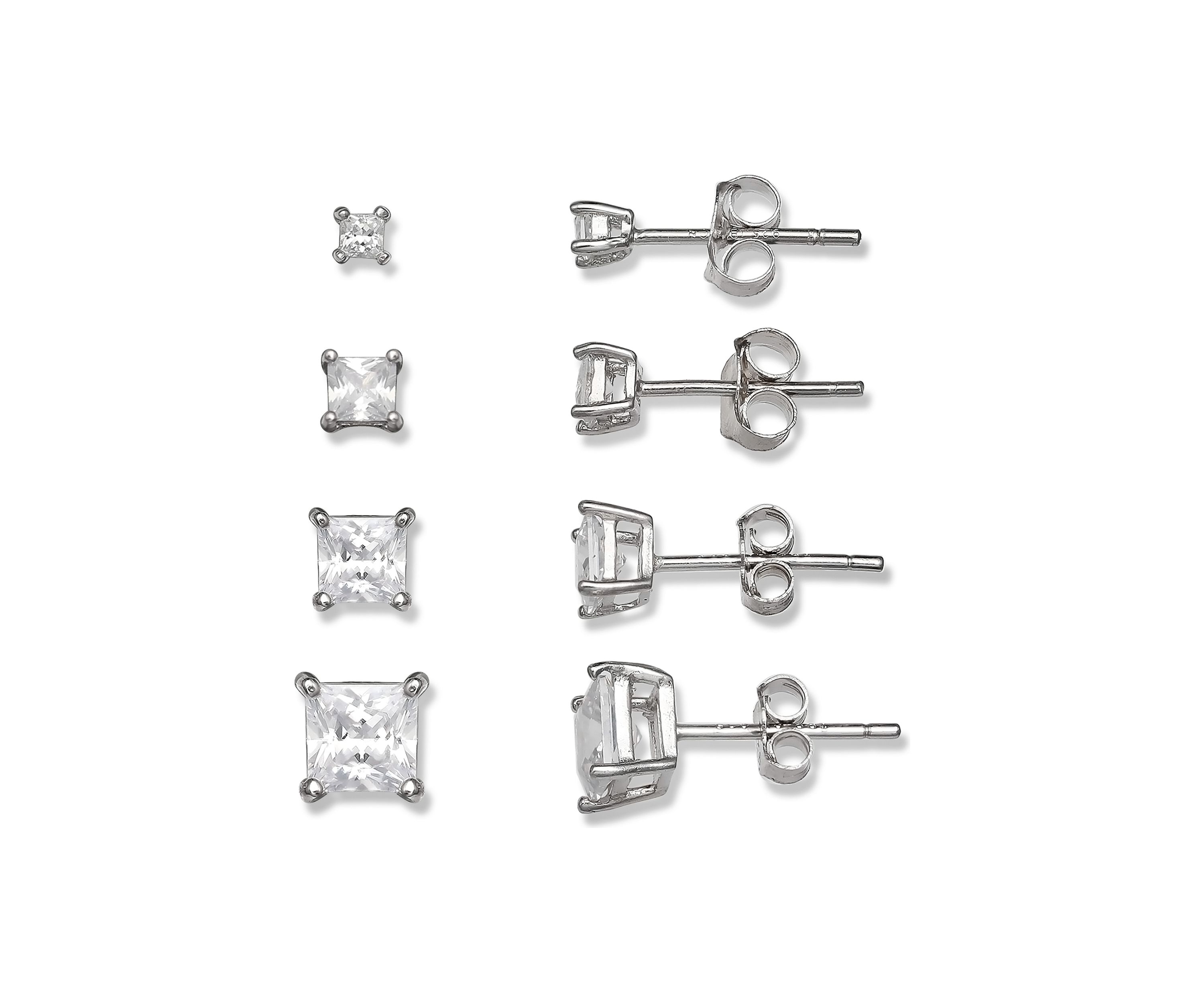 Set of 4 2.68 ct. t.w. Cubic Zirconia Stud Earrings