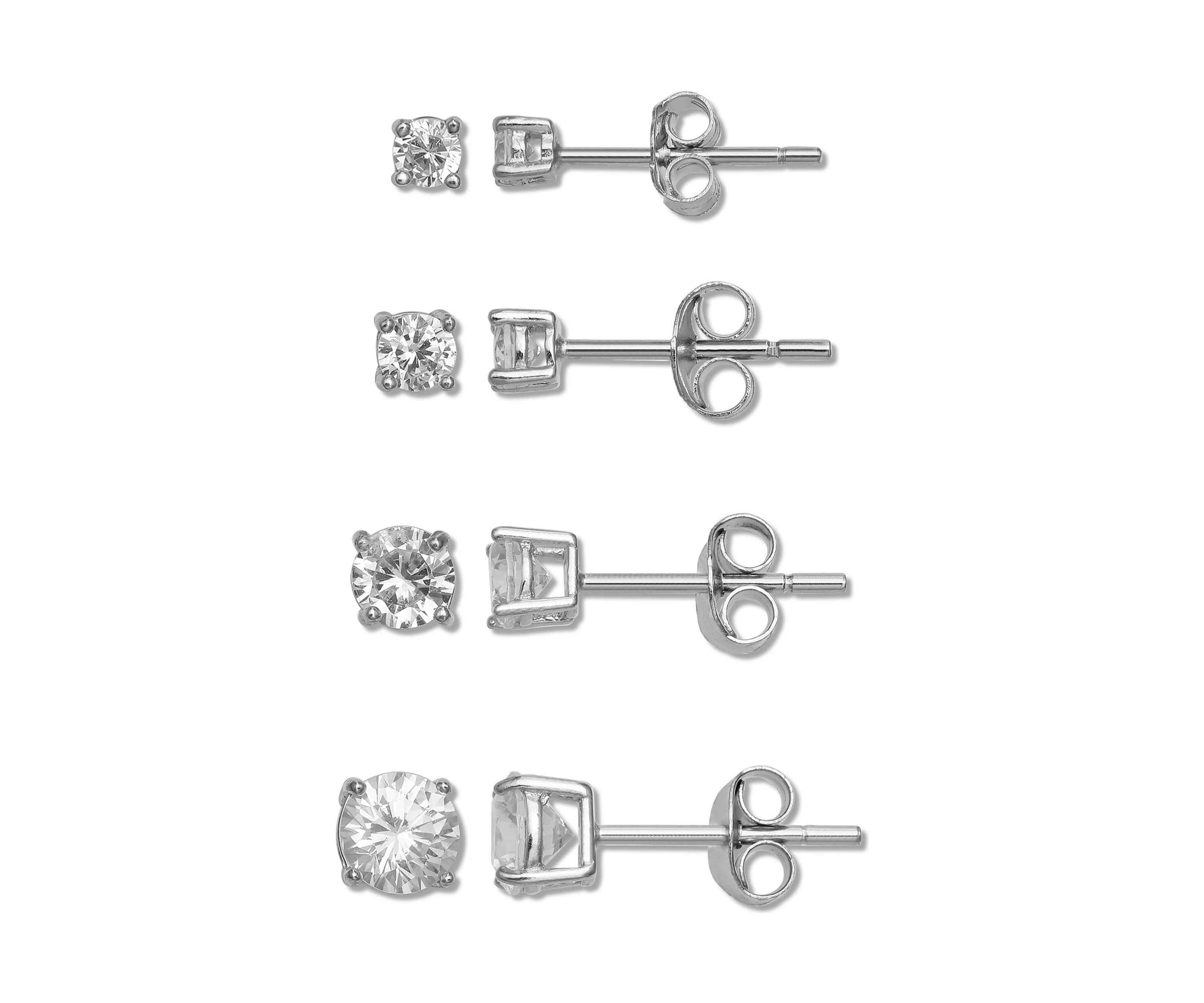  3.1 ct. t.w. Cubic Zirconia Stud Earrings Set 
