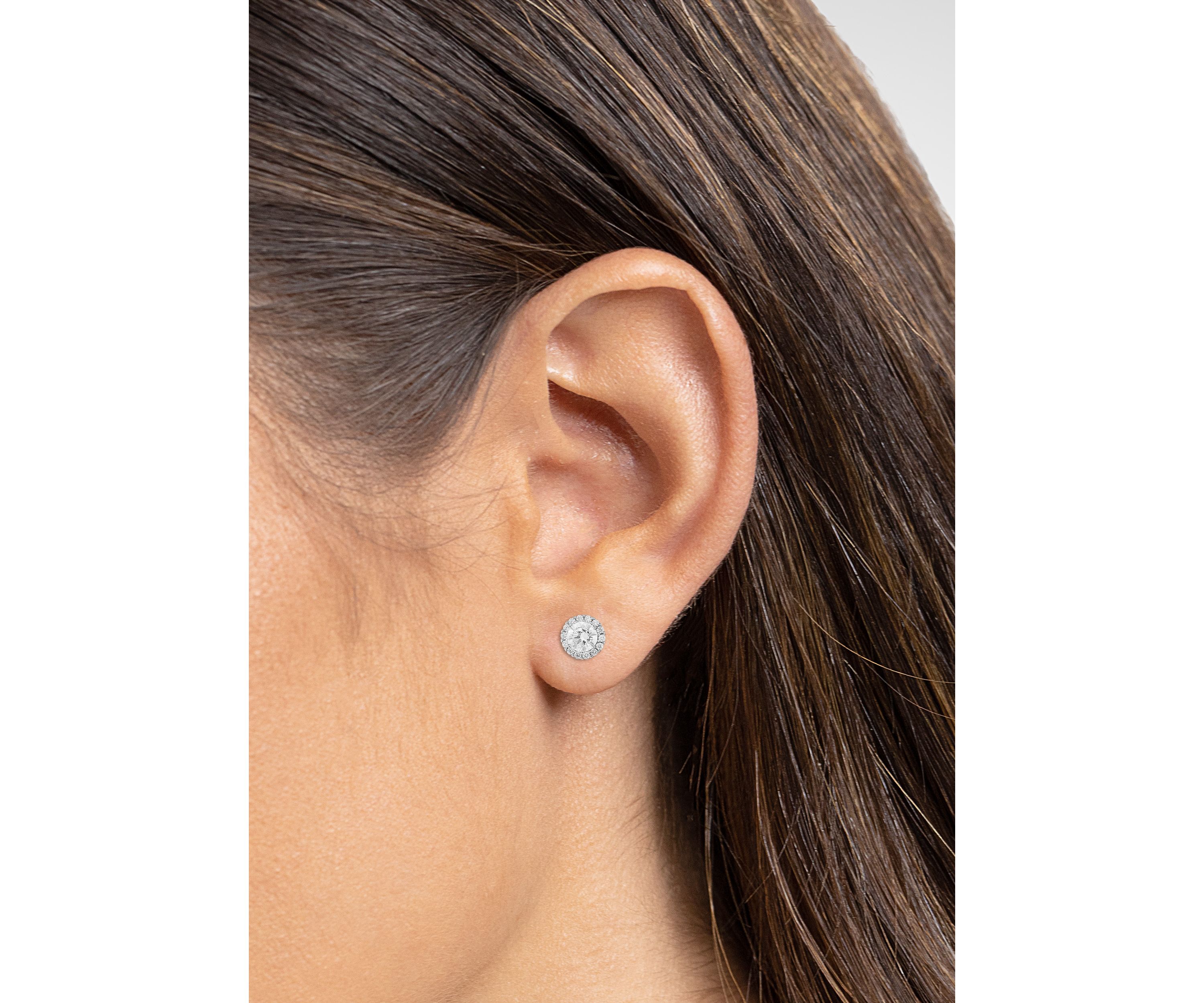 Sterling Silver Cubic Zirconia Pavé Round Stud Earrings & Pendant Necklace Set
