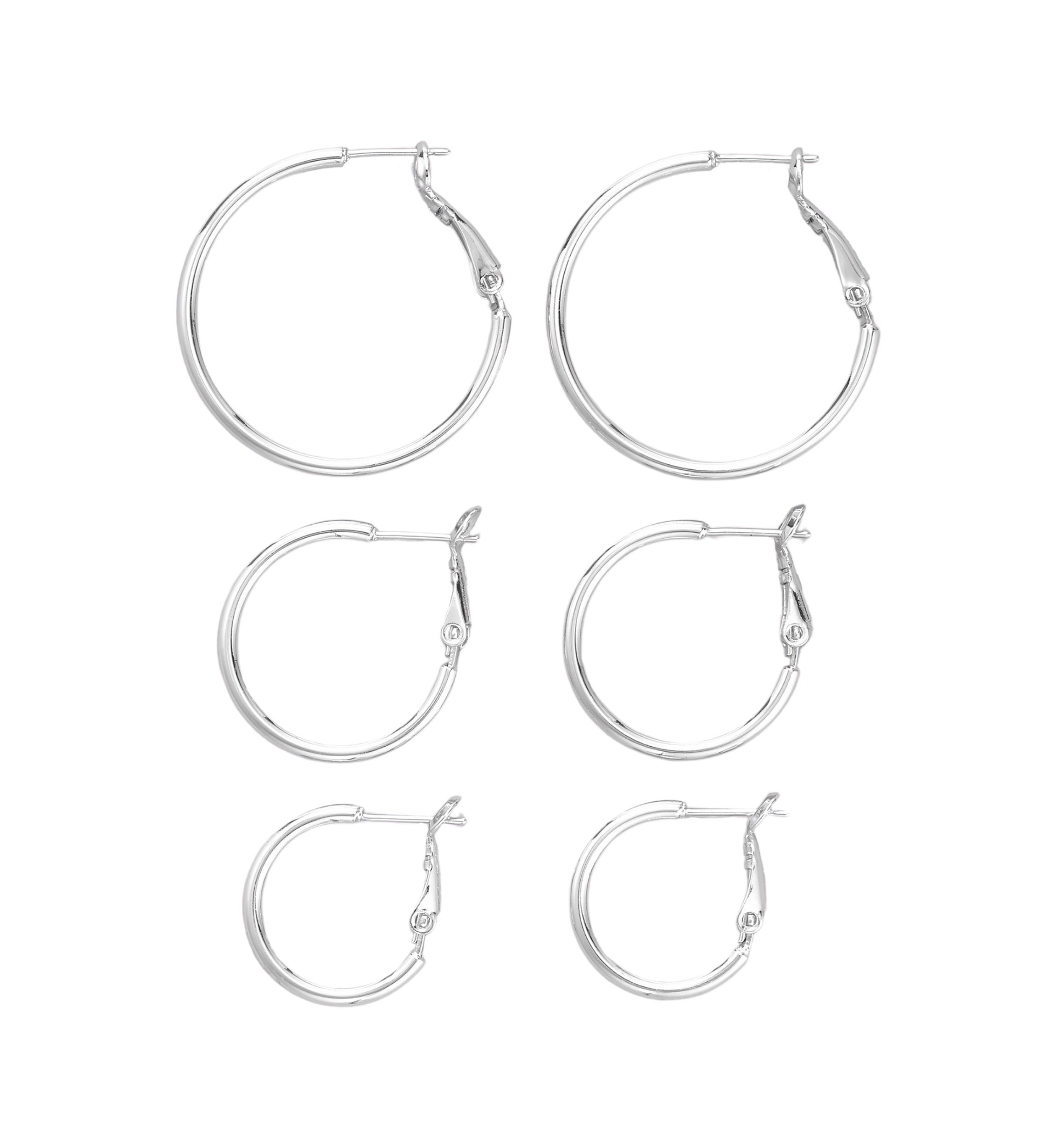 Hinge Post Hoop Earring Set 