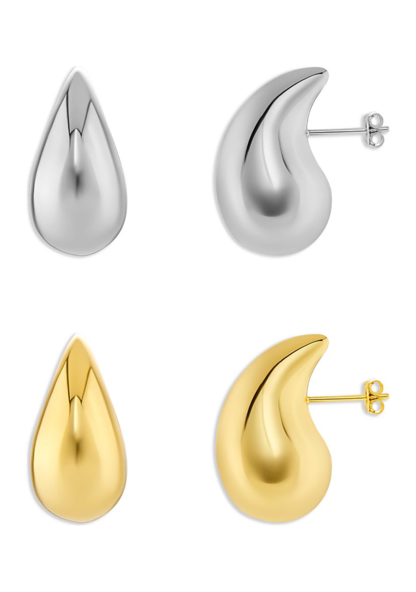 Teardrop Stud Earring Set - Set of 2