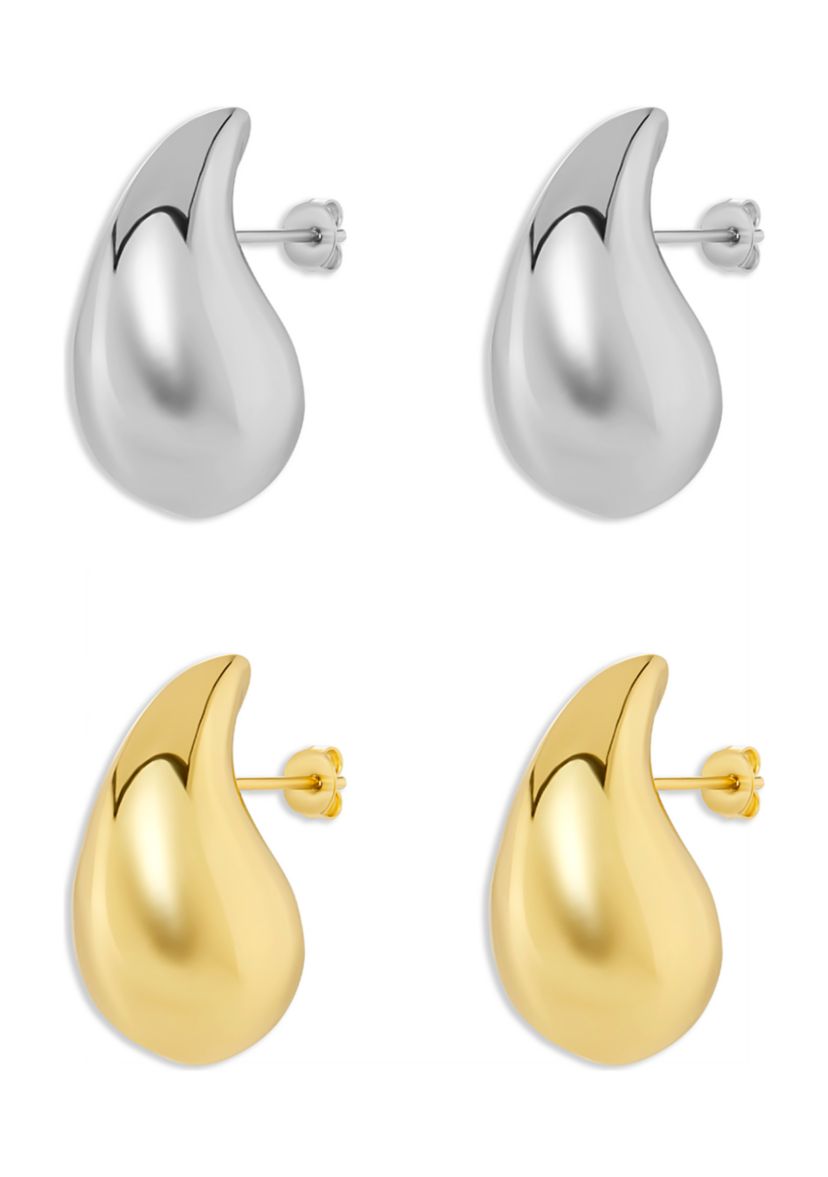 Teardrop Stud Earring Set - Set of 2