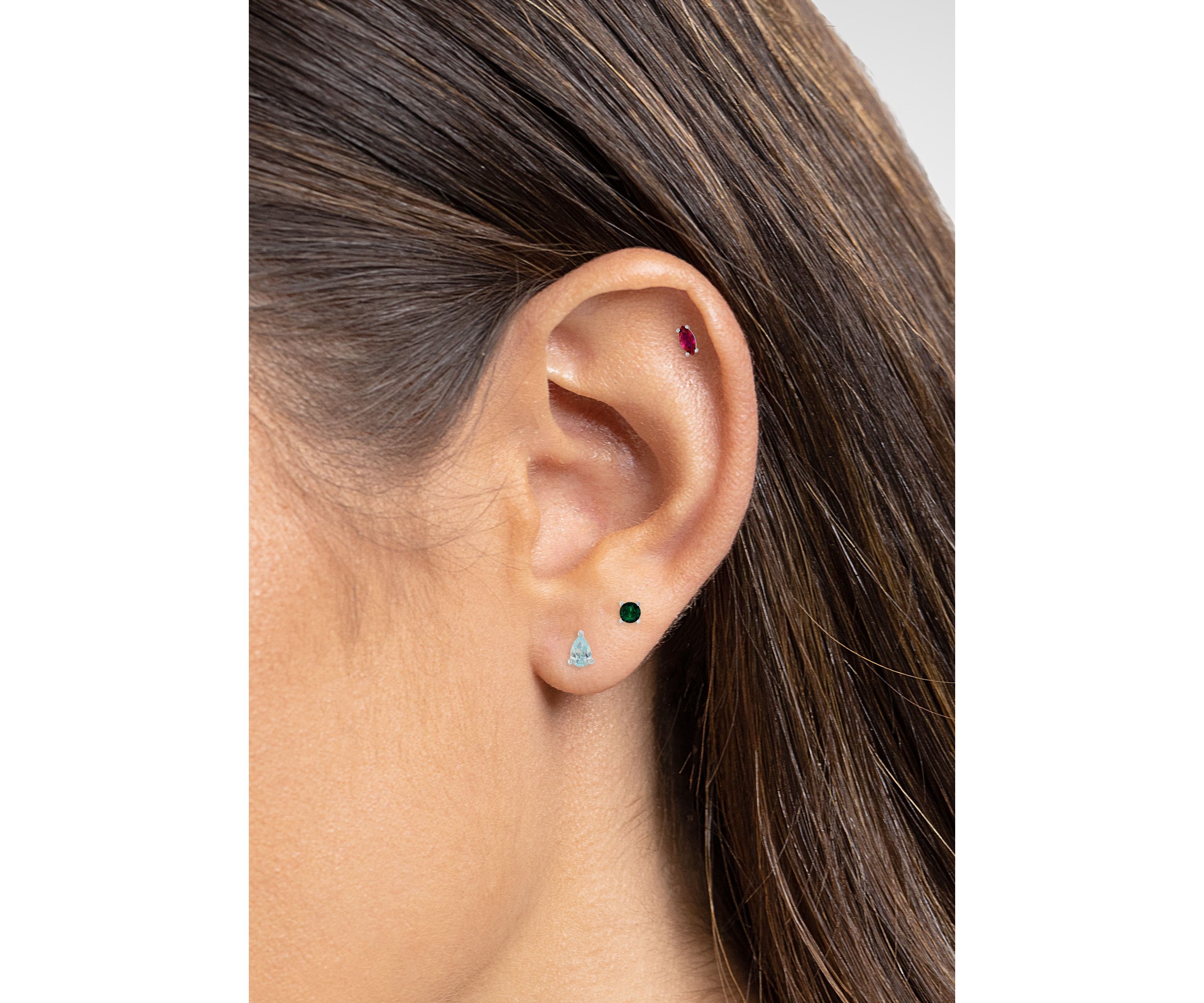 Silver Plated Multicolor Multi Shape Studs Earring Set