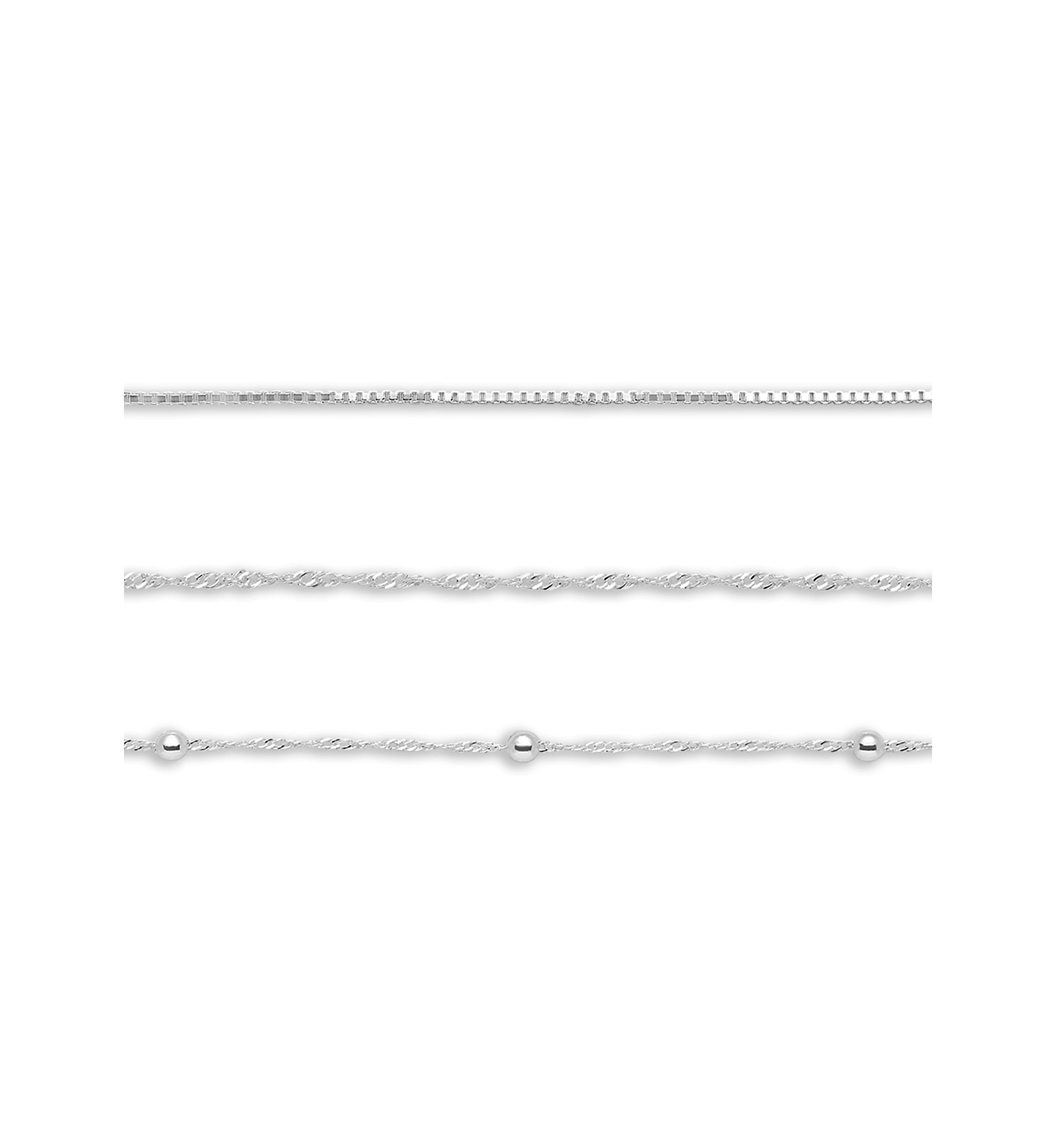 Fine Silver Plated Anklet Trio Set