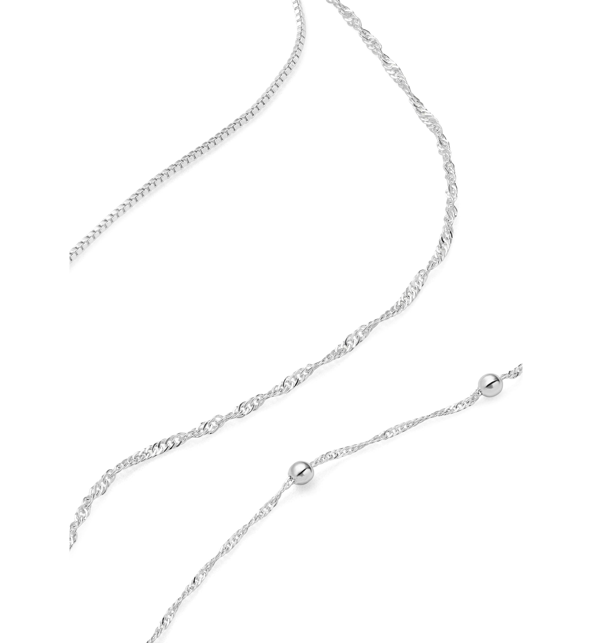 Fine Silver Plated Anklet Trio Set