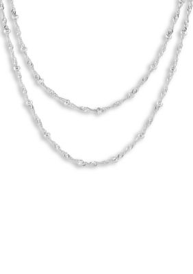 Belk Silverworks Fine Plated Double Singapore Beaded Necklace