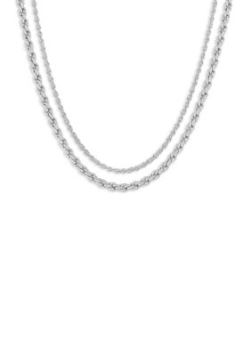 Belk Silverworks Plated Double Rope Chain Necklace Set