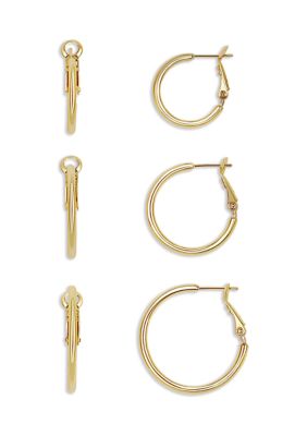 Belk Silverworks Plated Hoop Earrings - Set of 3