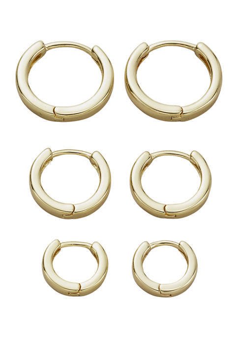Set of 3 Hoop Earrings 