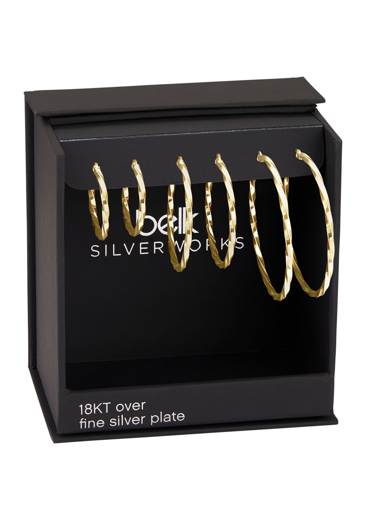 Plated Twisted Hoop Earring Set