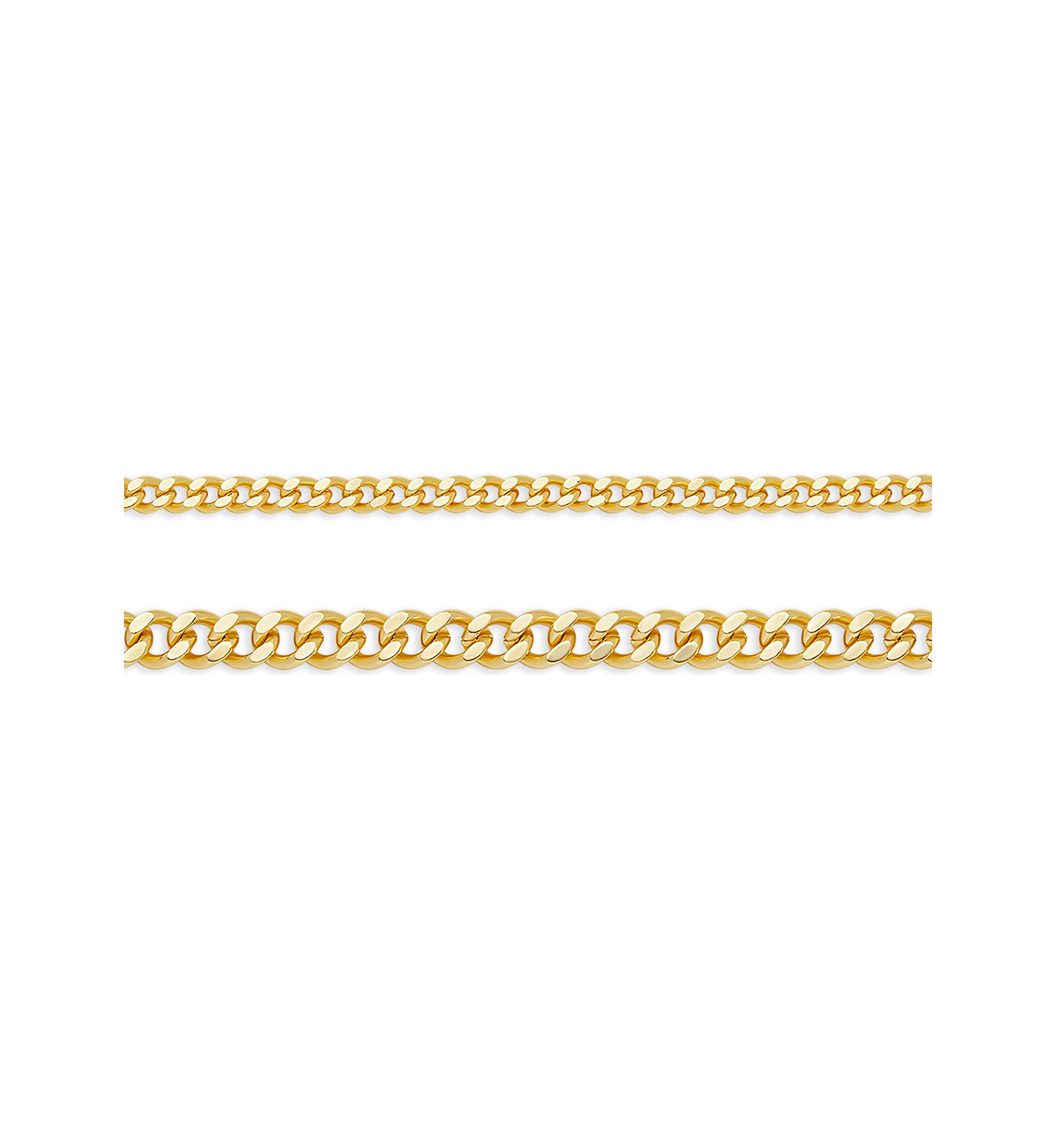 Plated Double Curb Chain Necklace Set