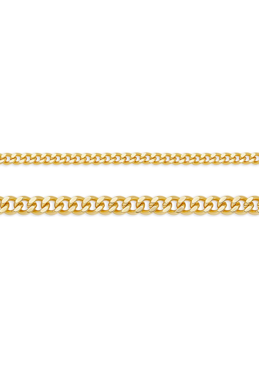 Plated Double Curb Chain Necklace Set