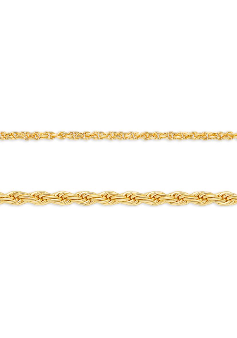 Plated Double Rope Chain Necklace Set