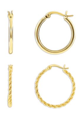 Belk Silverworks Fine Plated Hoop Earring Set