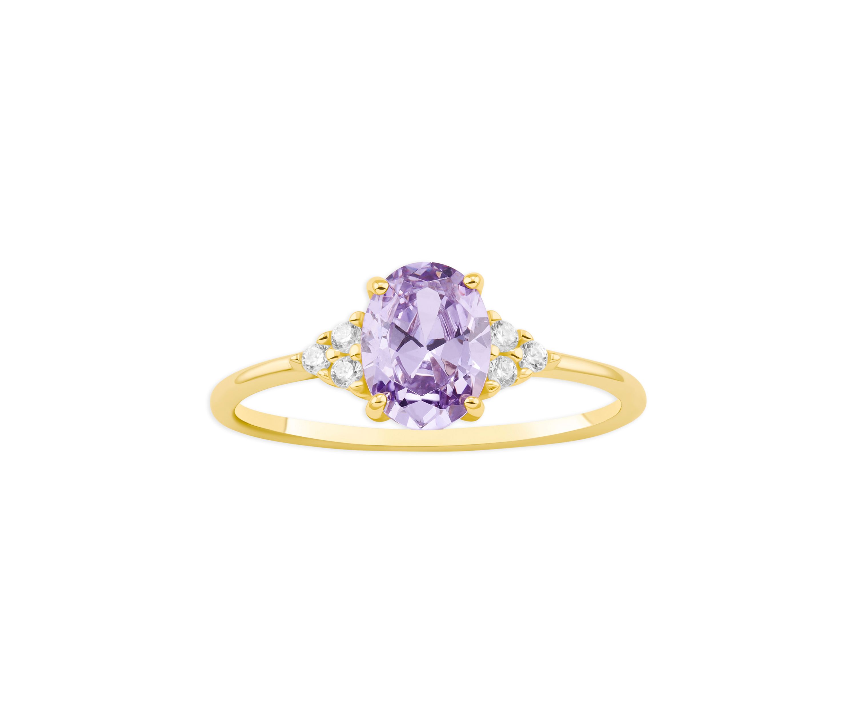 Lavender Oval Cubic Zirconia Ring