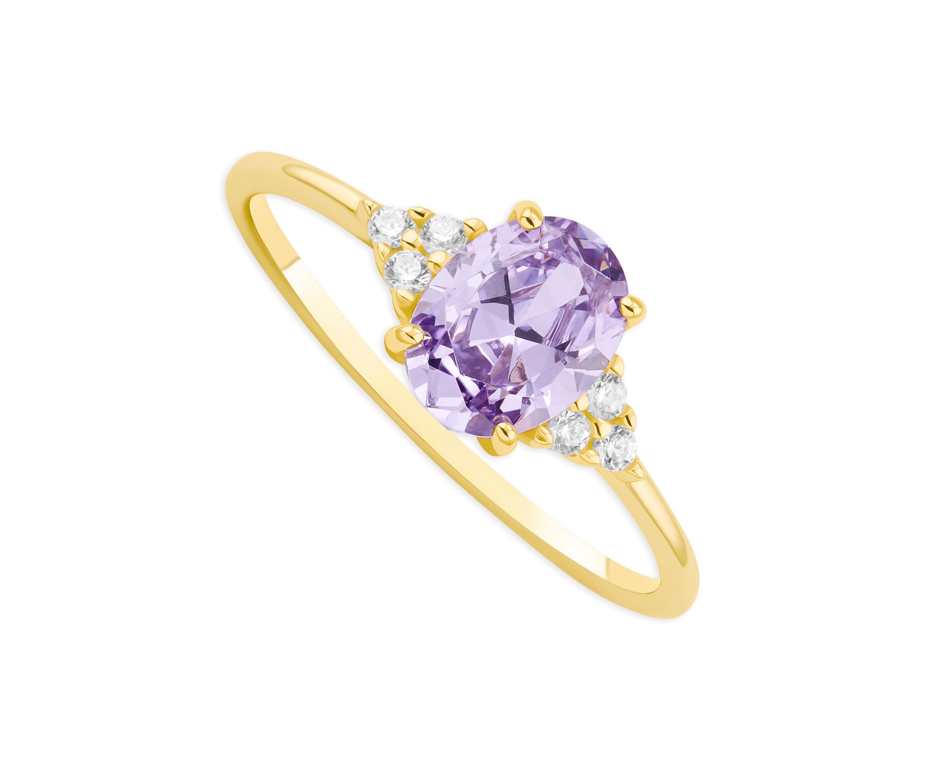 Lavender Oval Cubic Zirconia Ring