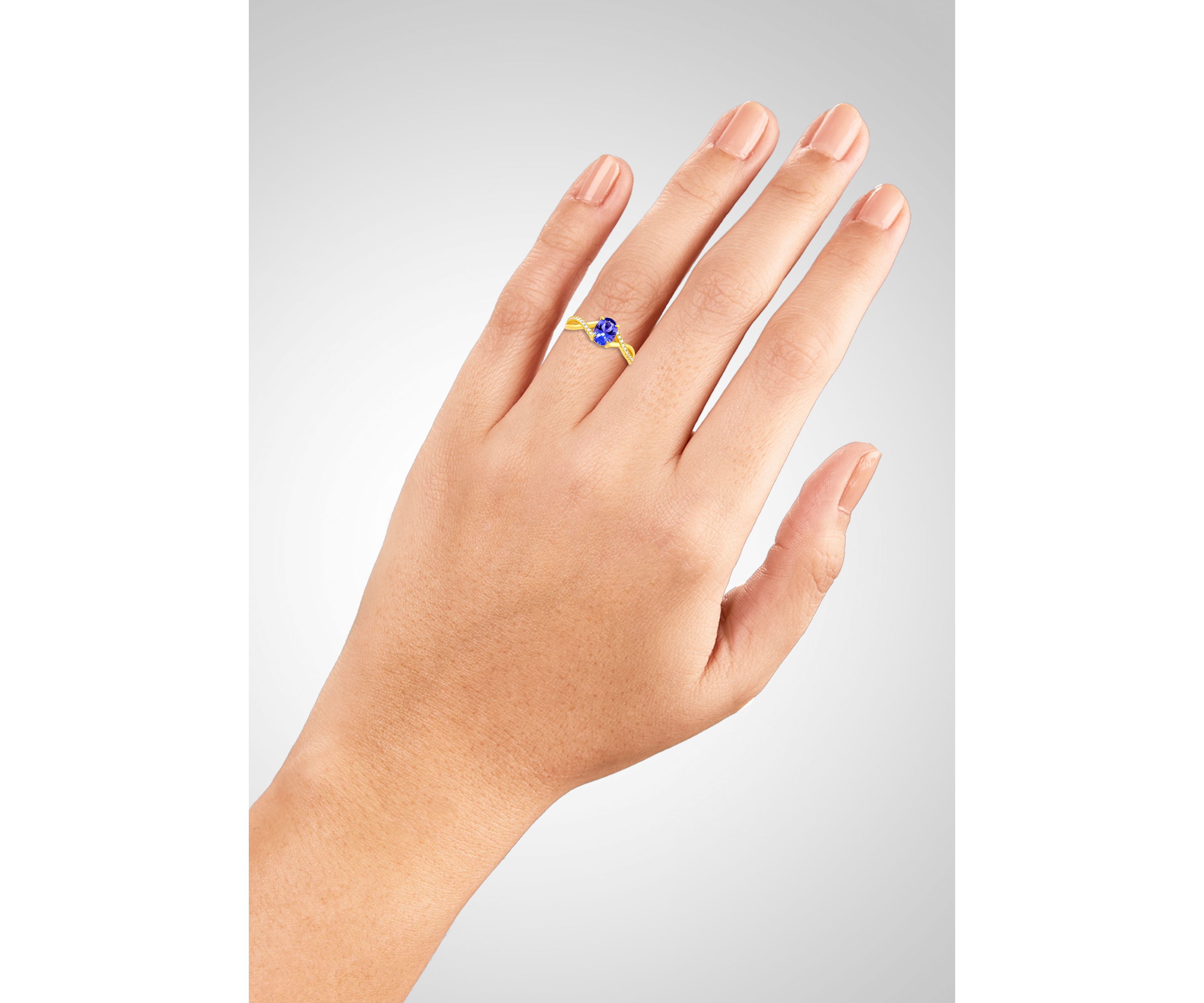 Gold Over Sterling Silver Purple Cubic Zirconia Twist Ring