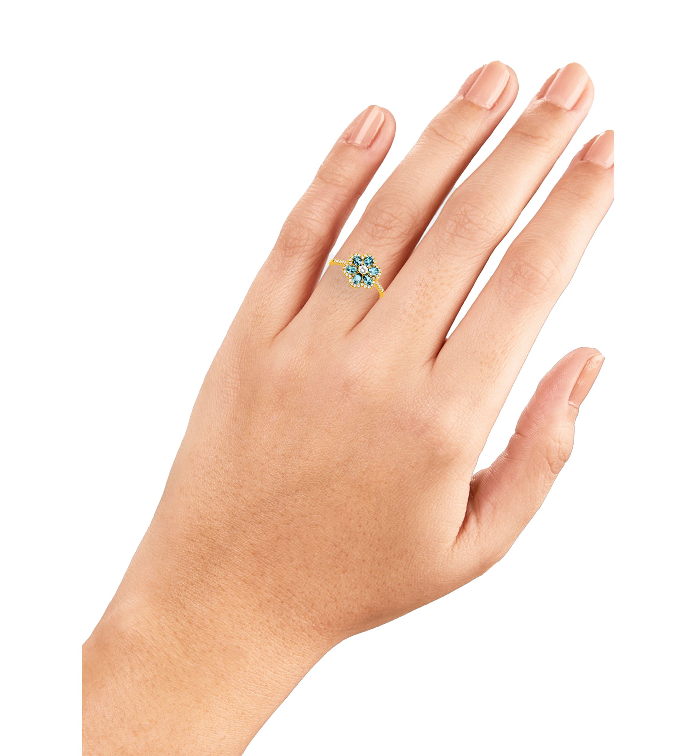 Cubic Zirconia Stone Flower sterling Band Ring