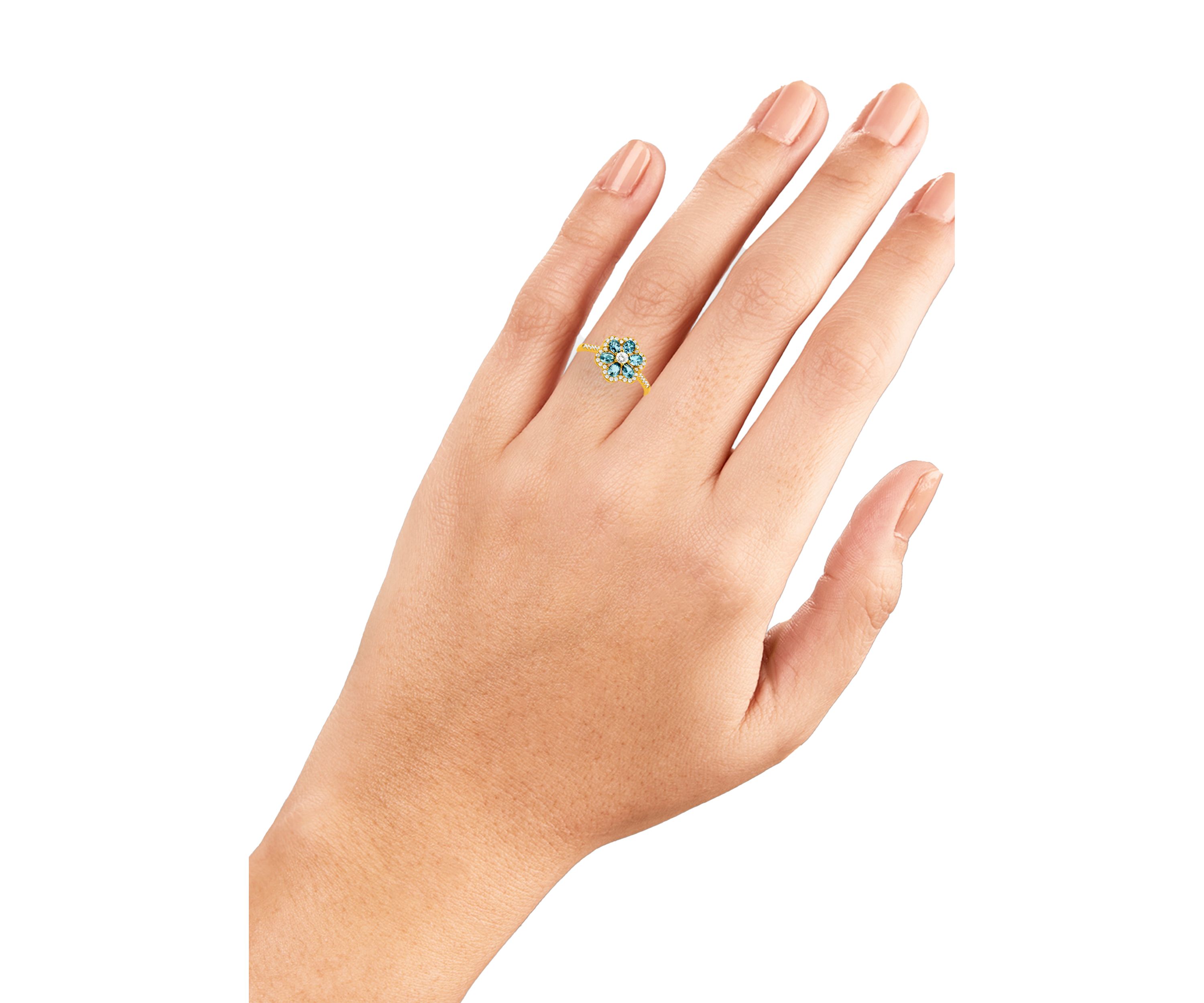 Cubic Zirconia Stone Flower sterling Band Ring