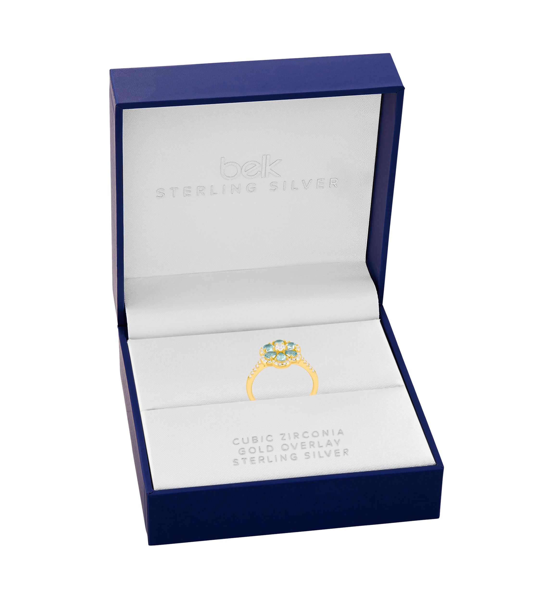Cubic Zirconia Stone Flower sterling Band Ring
